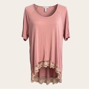 POL Pink Top with Short Sleeves Size Small NWOT